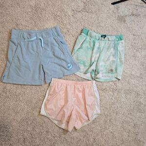 🌷͙֒Nike Terry Fleece Lounge Running Girls Large Shorts Set - Blue, Green, Pink